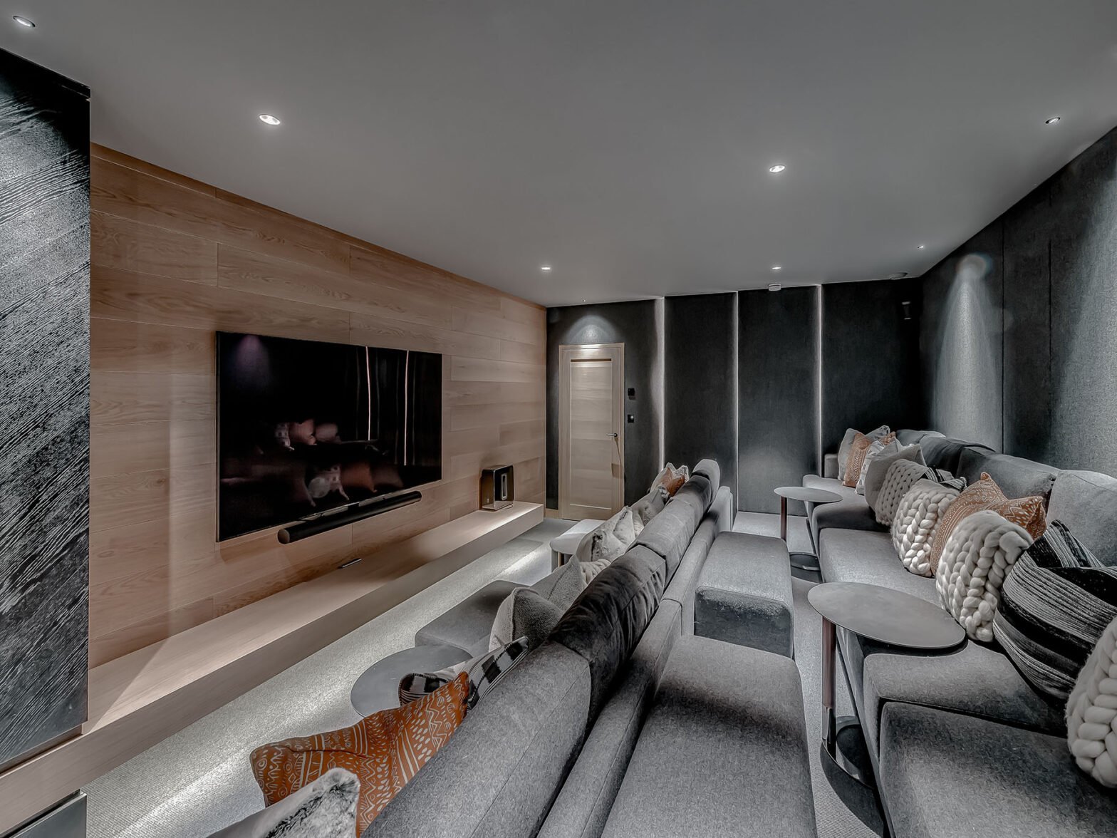 Private cinema room at Chalet Bacchus, a luxury chalet in Courchevel